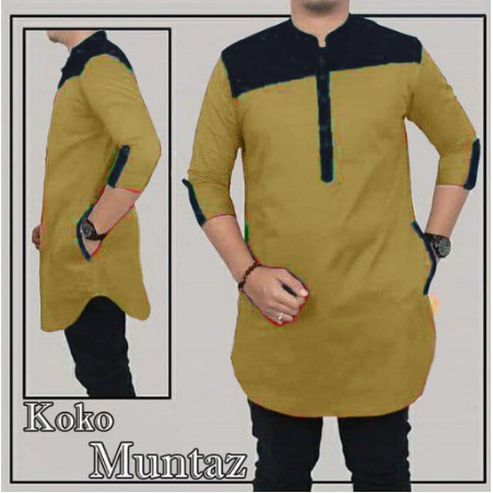 Rfam Baju Koko Muslim Kurta Oxford Denim TRZ Men