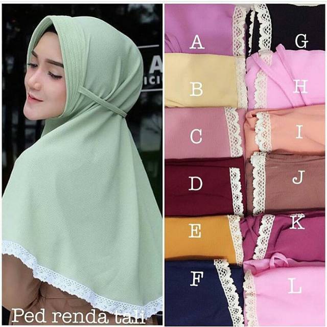 Simple Pet Tali Renda / Bergo Renda / Hijab Renda / Khimar Renda