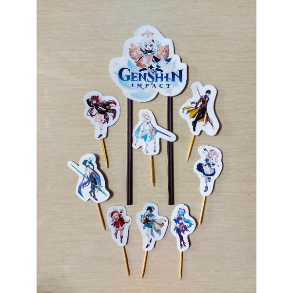 TOPPER GENSHIN / CAKE TOPPER GENSHIN / TOPPER KUE GENSHIN / TOPPER ANIME