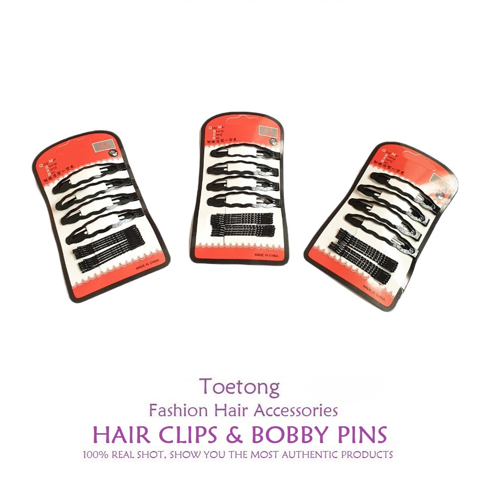 [12pcs] Jepit Rambut Tiptop Jepitan Lidi Untuk Sanggul Poni Set Hair Clips Bobby Pins