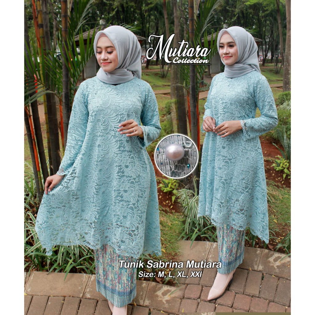 MUT&gt; TUNIK SABRINA MUTIARA - KEBAYA BRUKAT MUTIARA UMBRELL - PAKAIAN KEBAYA MODERN MODIS KEKINIAN