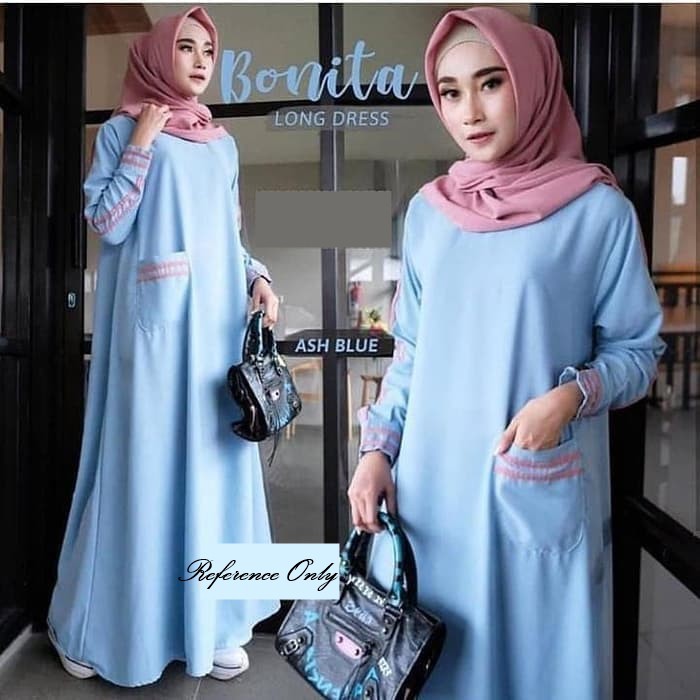 Gamis Muslim | Bonita Long Dress | Gamis Polos