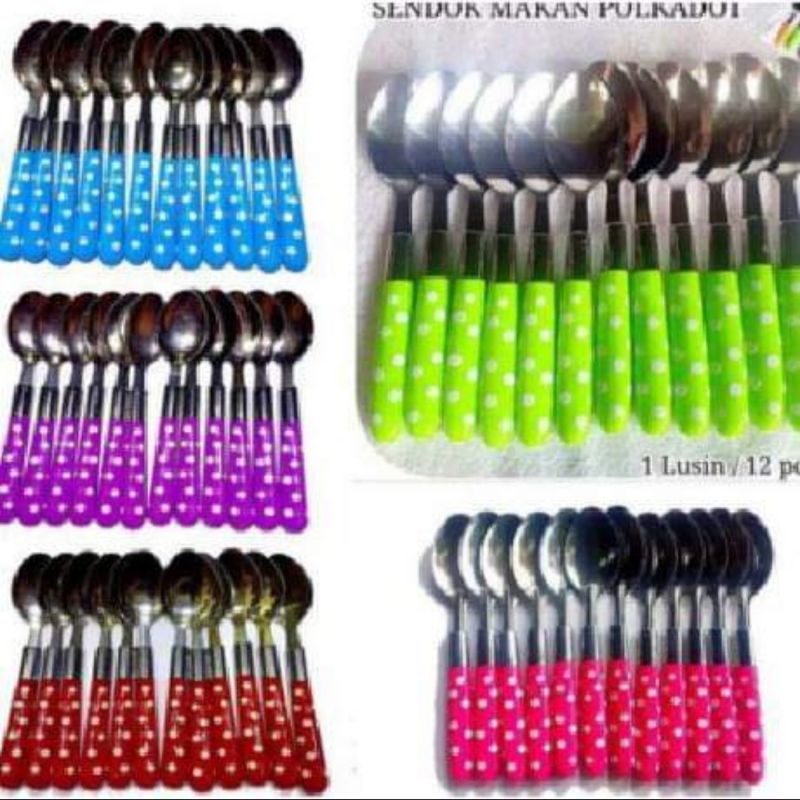 (COD) Sendok Garpu Polkadot / Sendok 12pcs