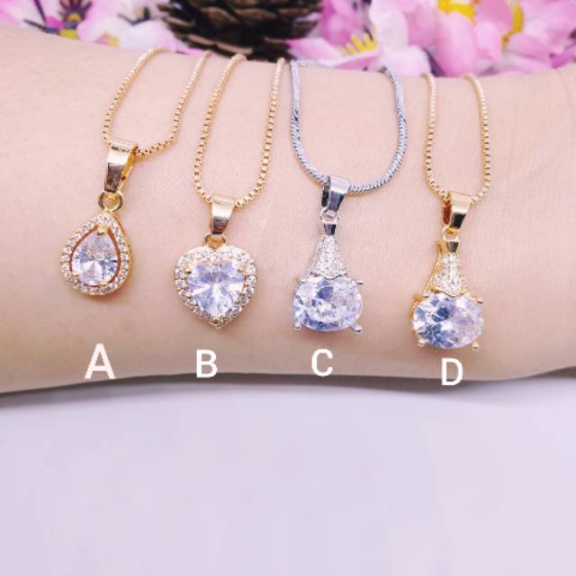 Kalung diamond lapis mas uk45cm ♡HIKARU♡