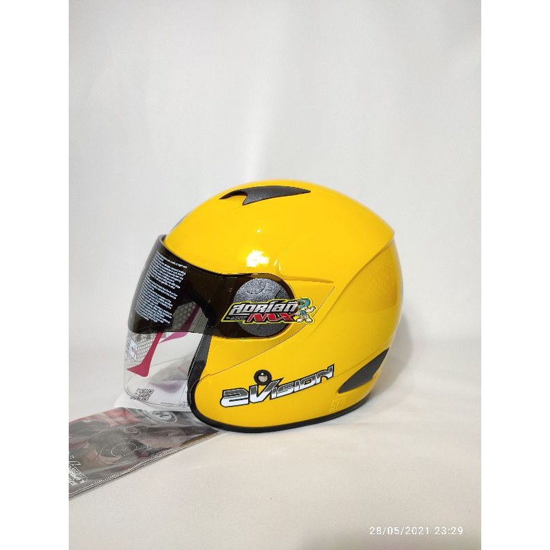 HELM KYT 2 VISION CRYMSON YELLOW ORIGINAL HELM KYT 2VISION KUNING HELM KYT 2VISOR HELM CEWEK KYT ORI