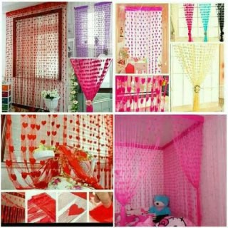 [IMPORT] - Tirai Benang Halus Motif Love 100cm x 200cm