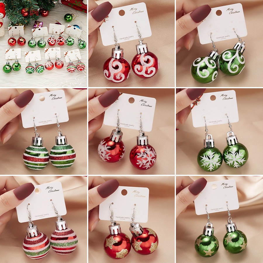 Anting Kait Gantung Wanita Desain snowflake Bahan resin Untuk Hadiah Natal