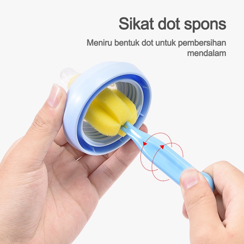 Sikat botol susu bayi/Set sikat cangkir/Sikat Sponge Pembersih Dot Botol Bayi 1 Set 7pcs Sikat Pembersih Botol Susu Bayi  L131-136