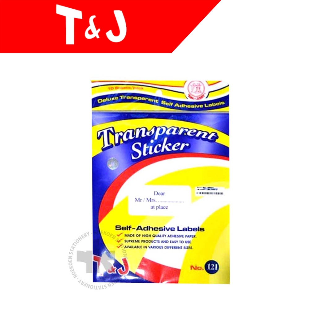 

Tom & Jerry TJ Label 121 Transparan (38 x 75mm)