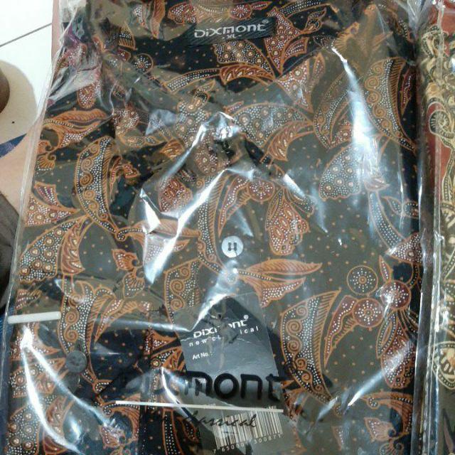 Kemeja Batik Pria Lengan Panjang Bl55 Katun Motif Modern Dixmont Semi Slimfit Premium