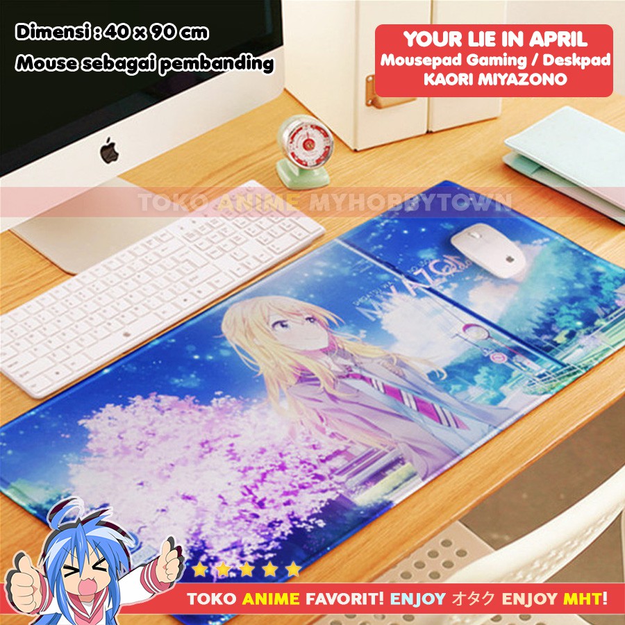 Mousepad Anime Gaming Deskpad Anime Your Lie In April : Kaori Miyazono Shigatsu Kimi no Uso