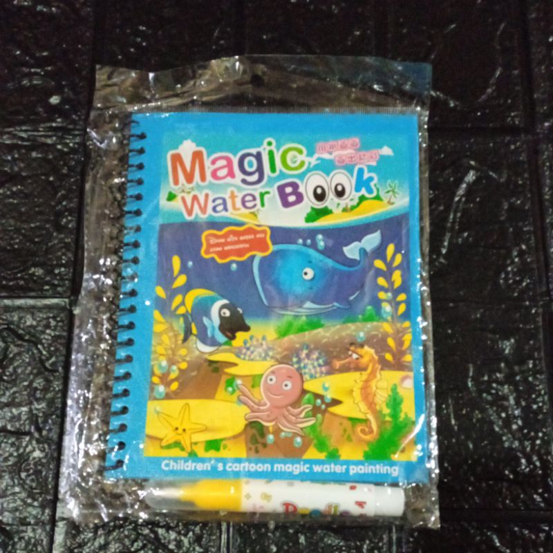 LYSASHOP - MAGIC WATER BOOK / BUKU AJAIB MEWARNAI ANAK GAMBAR MAINAN EDUKASI ANAK-Sea Animals