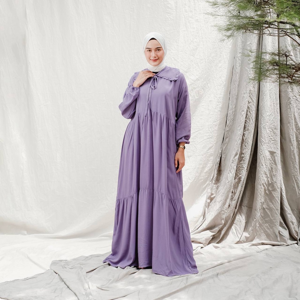 Baju Muslim Wanita Jumbo Terbaru Kekinian | Gamis Wanita Lengan Kerut Rempel Balon