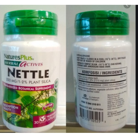 NATURES NATURE PLUS NETTLE 250MG 250 MG MENGATASI ASAM URAT REMATIK PENCERNAAN 30 KAPSUL