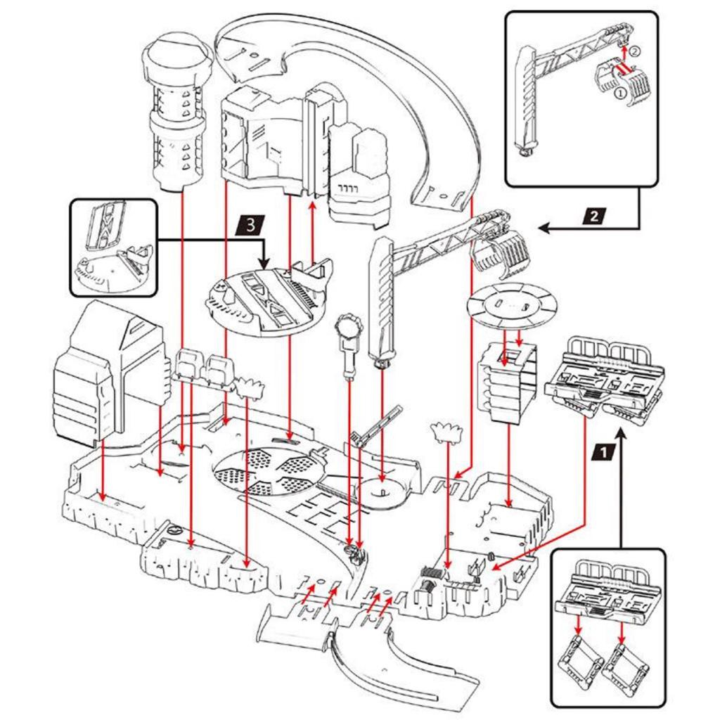 [MS]Mainan Anak Mobil Track Konstruksi Set Dock Tempat Reparasi