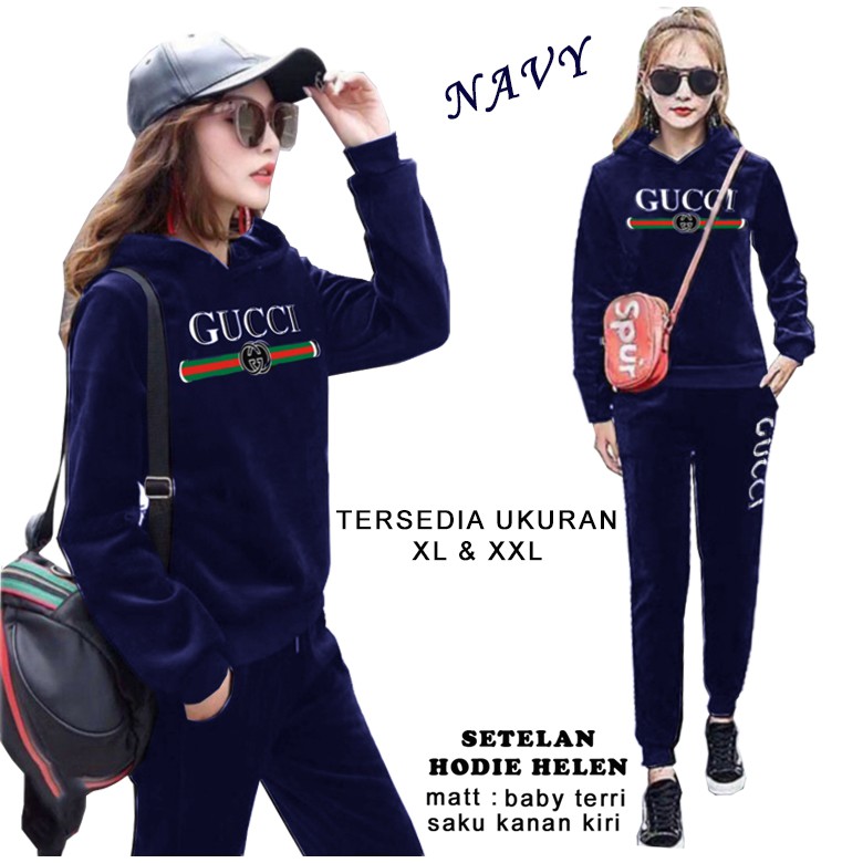 Setelan Hodie Helen - Logo Smile (LS) - Ukuran XL-3XL - Matt Baby Terri