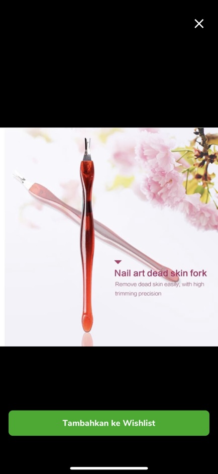 RED FORK TRIM cuticle pusher fork lidah ular gunting kutikula manicure trimming tools