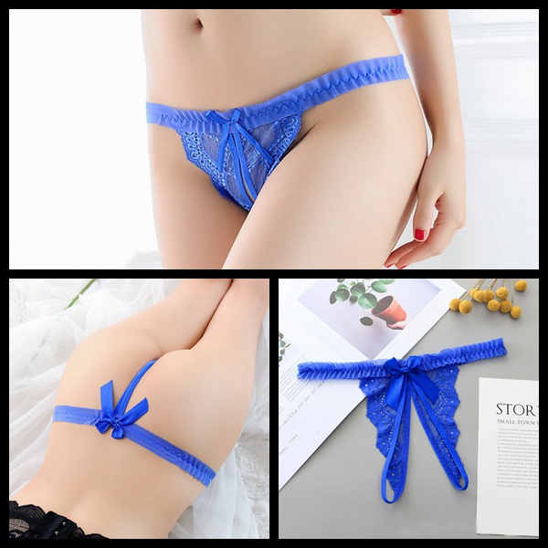 G Sting Sexy Lingerie Open thongs Renda Multi-color Low Waist Celana Dalam 3C169