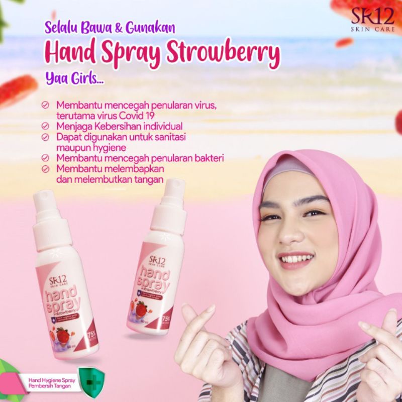 HAND SPRAY STRAWBERRY SR12 / HAND SANITIZER SPRAY / ALKOHOL 75% ORIGINAL