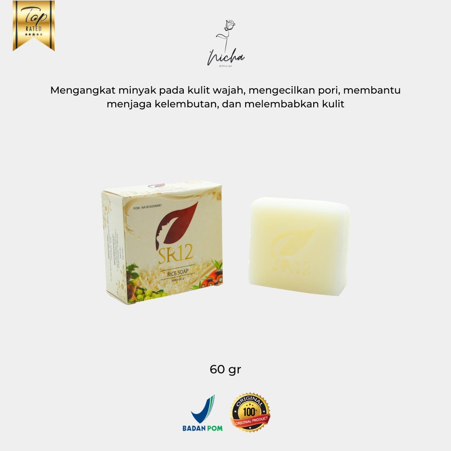 Sabun Beras SR12 Rice Soap SR 12 Sabun Pembersih Wajah Penghilang Jerawat Flek Hitam Minyak