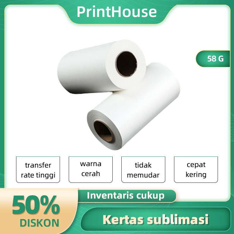 

Kertas sublim 58g - Lebar 1,42m dan panjang 200m sticky sublimation paper / Kertas Sublim highQualty