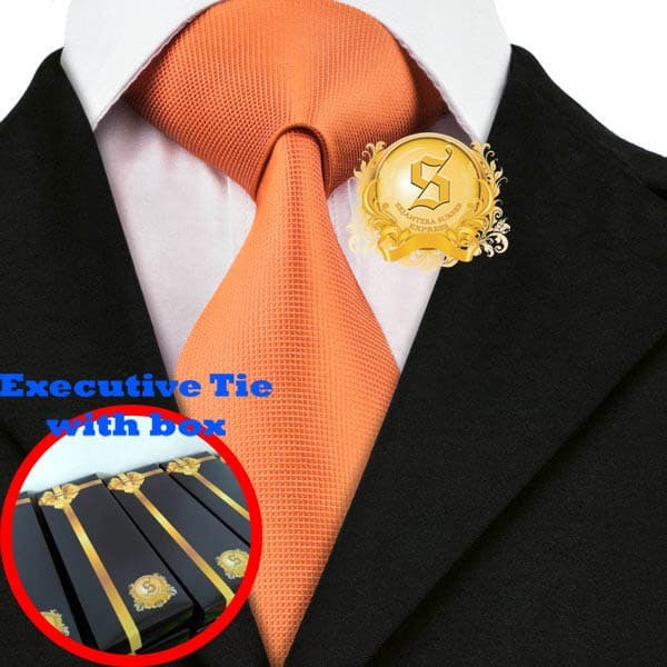 Dasi Pria dasi kantor import pria warna orange motif kotak kilap mewah - blm disimpul(Q0D2) Dasi Ins