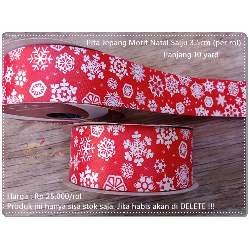 Pita 34 Pita Jepang Motif Natal Salju 3 5cm Per Rol 10 Yard Shopee Indonesia