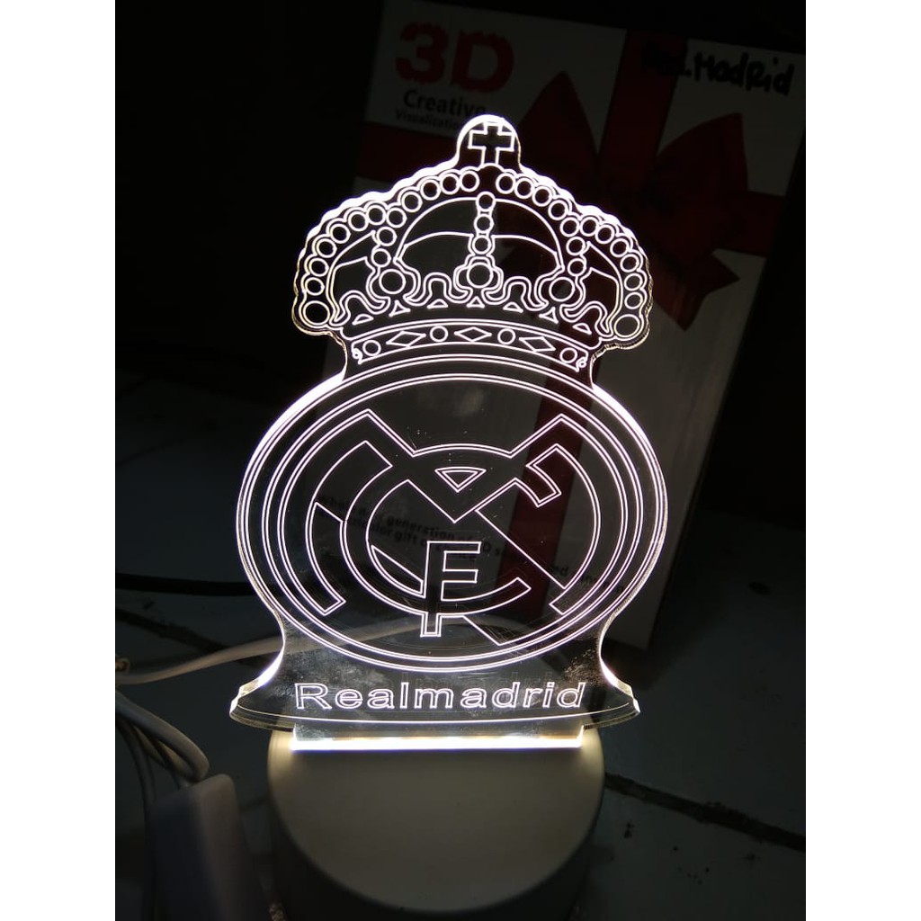 tidur LED 3D/Acrylic/Aklirik/Real madrid/ Creative Lamp Acrylic