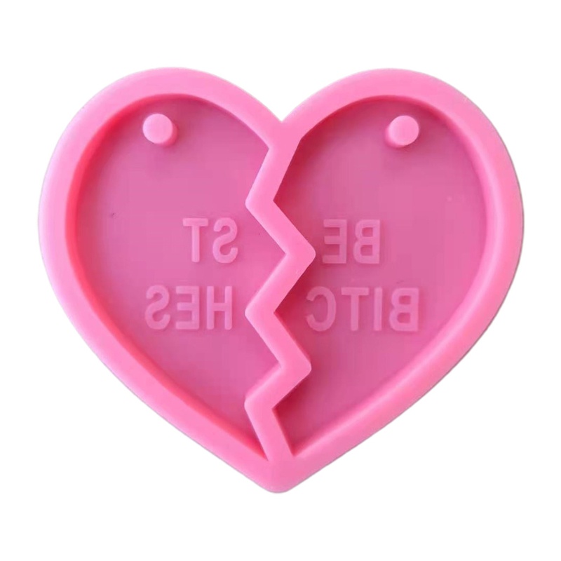 SIY  Key Chain Epoxy Resin Mold Handmade Love Heart Shape Keychain Casting Silicone Mould DIY Crafts Making Tool