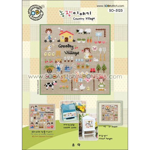 Paket DIY Craft Sulam Kristik / Cross Stitch Sodastitch SO-3123 - Country Village