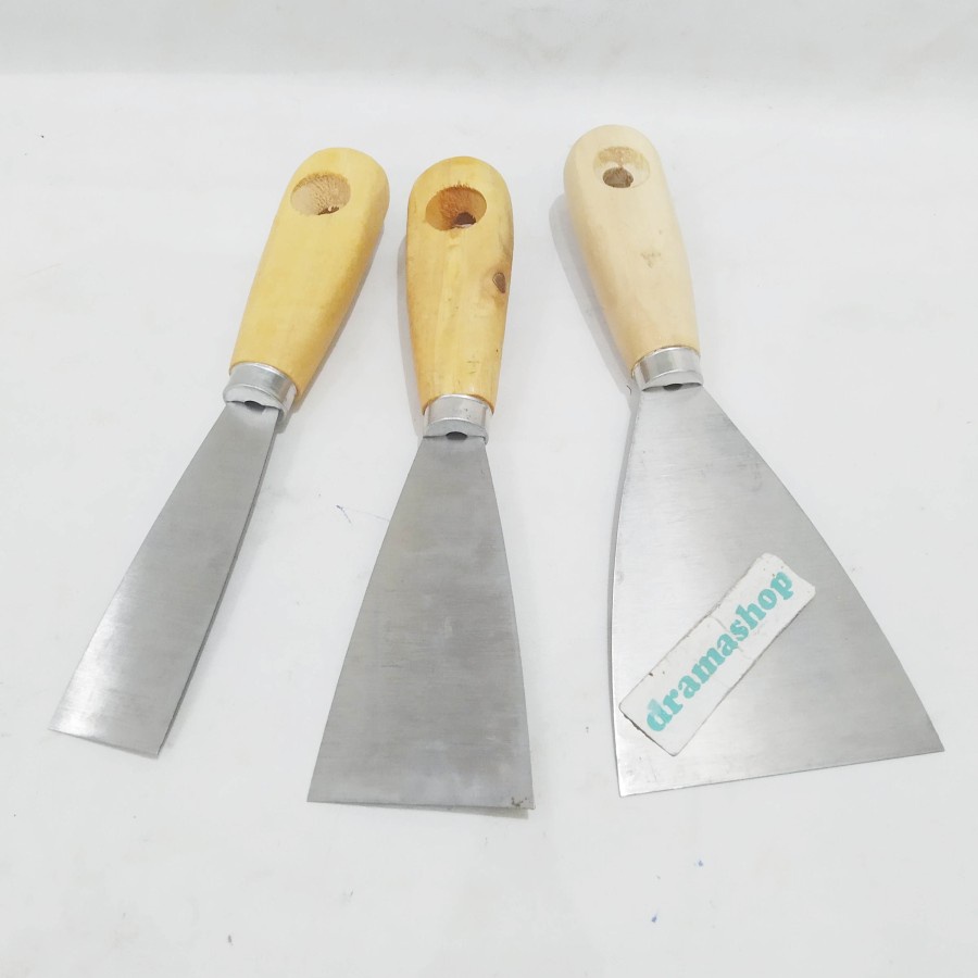 Scraper Pisau Kape Plamur Spatula Driwall set 3pcs 3&quot; 2&quot; 1&quot; 3 2 1 inch DRAMASHOP
