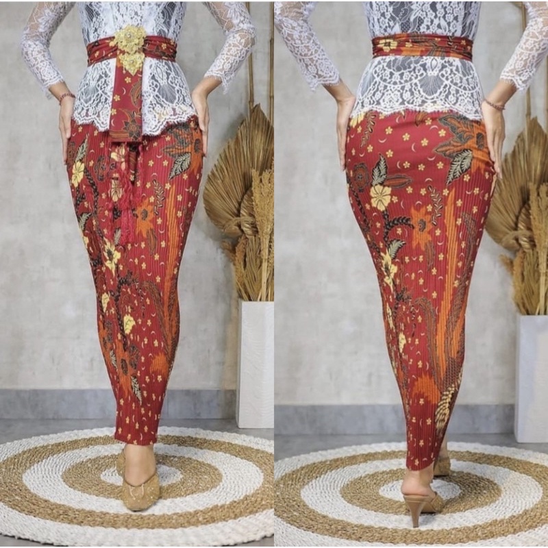 Kamen jadi plisket batik set selendang