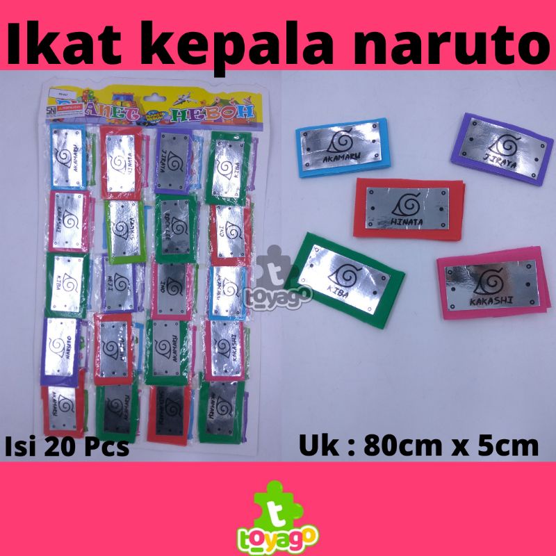 Ikat Kepala Naruto/headband konoha Isi 20 Pcs Grosir Murah