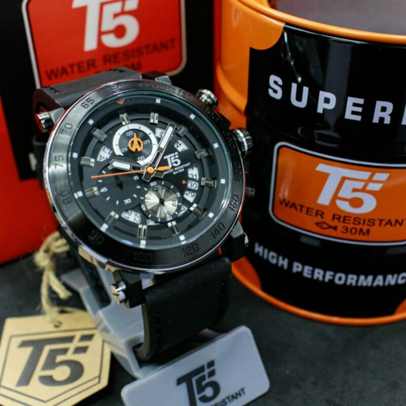 Jam tangan pria T5 H3742 chronograph ORIGINAL tahan air