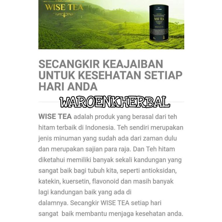 

VXTP WISE TEA INFINESSE - DETOKS - KOLESTEROL - OKSIDASI BLACK TEA HERBAL CHRS