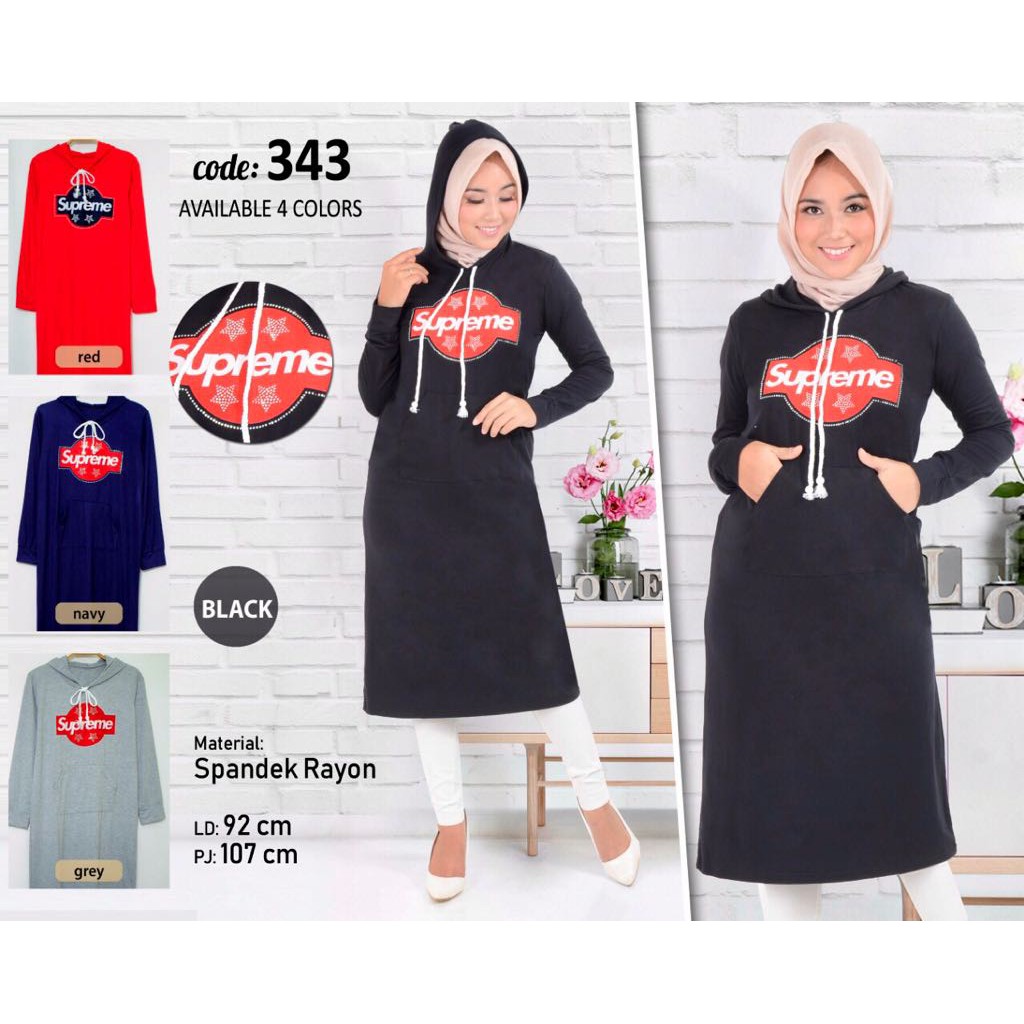 Dress - Hoodie - Dress Hoodie Spandex - Pakaian Wanita - Dress Hoodie