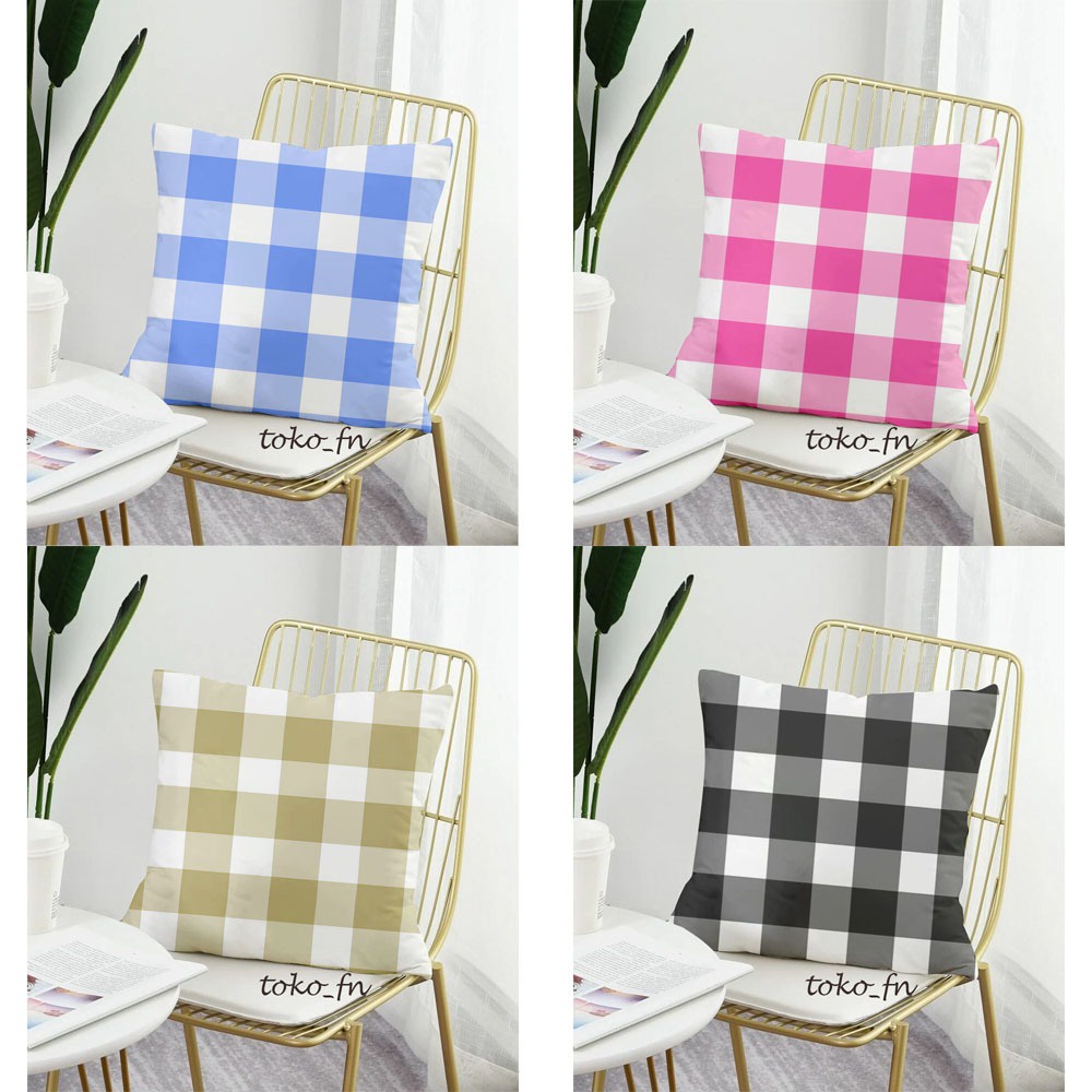 sarung bantal sofa 40x40 motif kotak terbaru