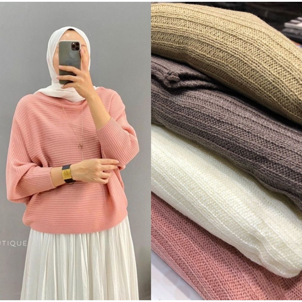 Lasparel Batwing Oversize Rajut Premium
