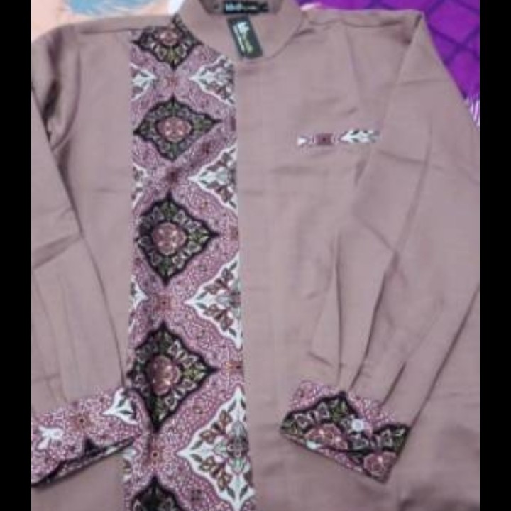 Gamis Couple Syari Kombinasi Batik Baloteli Premium Gamis Lamaran Dress Wanita Batik Modern