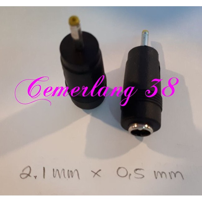 2,1mm * 0,5mm Sambungan Over Connector Jack DC 5.5 mm * 2.5 mm Female to Male 2.1 mm * 0.5 mm