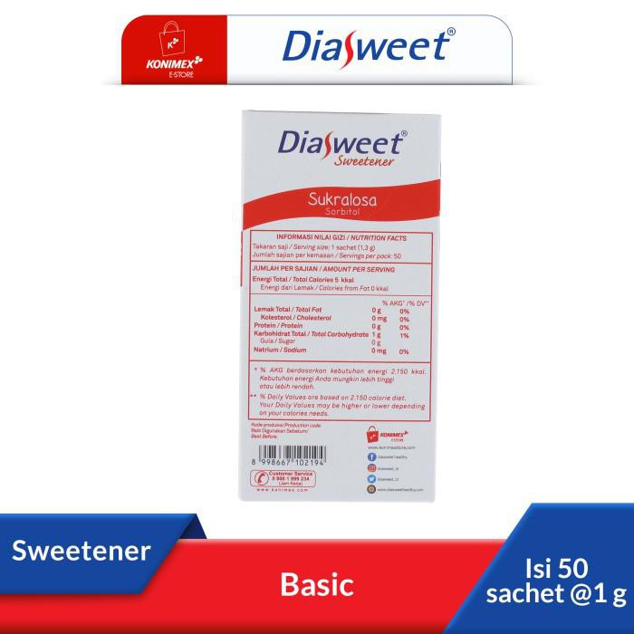 DIASWEET SWEETENER SUKRALOSA