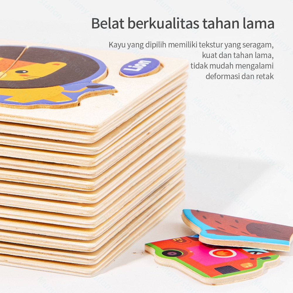 Mumystation Mainan Edukasi anak Puzzle Kayu Jigsaw Lucu Murah Wooden Toys