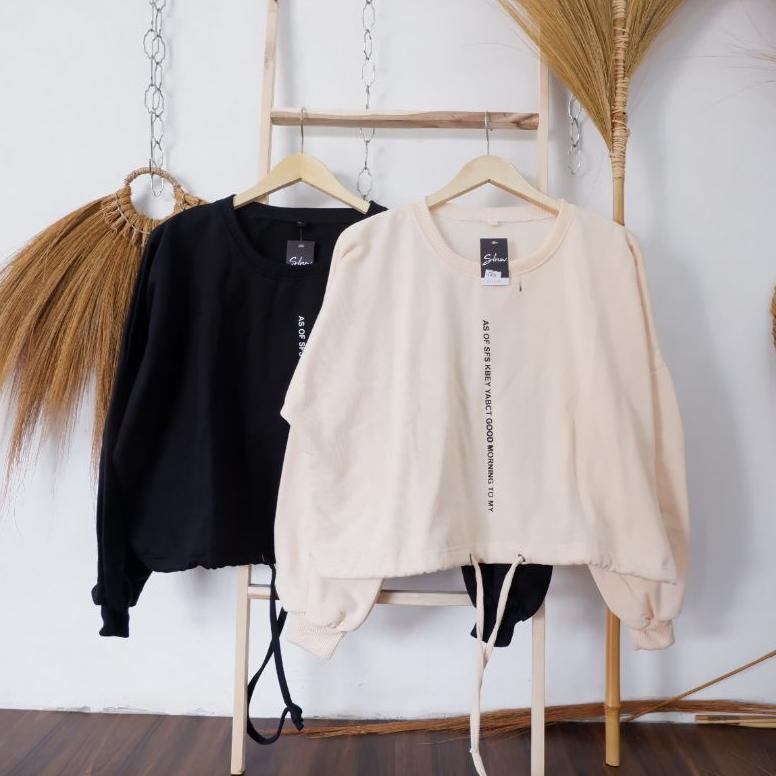 {POS.27Jn22ᶜ} - SWEATER CREWNECK CROP TALI SERUT OVERSIZE BIG SIZE JUMBO MODEL BATWING WARNA BASIC /