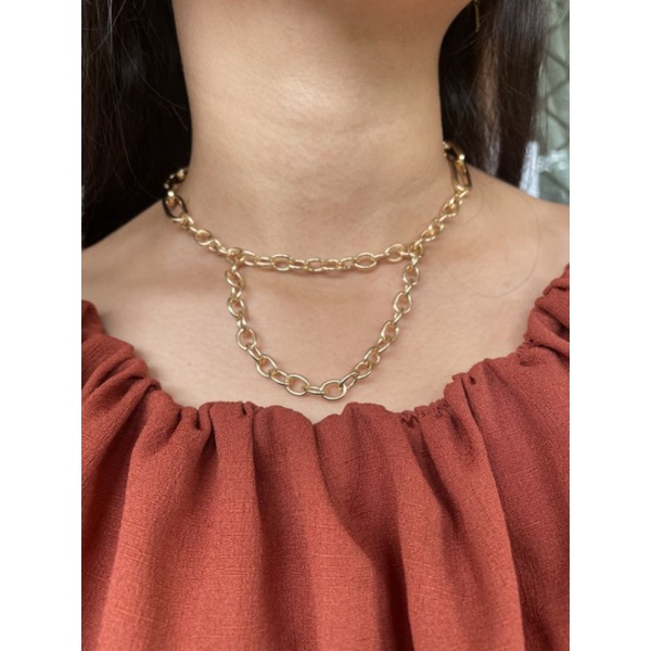 Mulan kalung Rantai gaya Retro Tahan karat/luntur