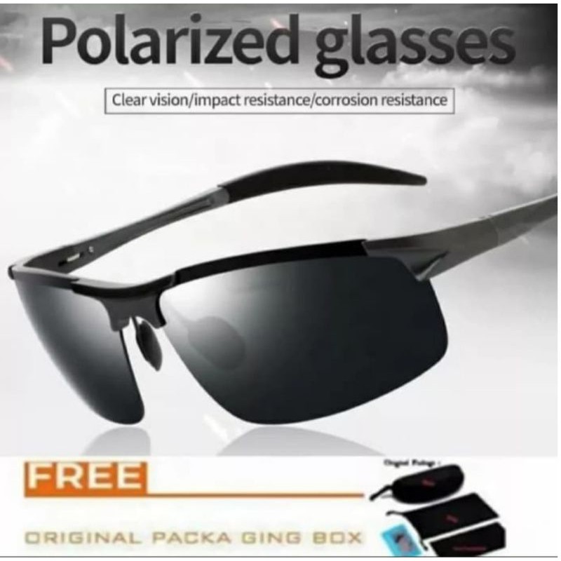 Original Kacamata Anti Silau Polarized Anti Uv 400 - Lensa Hitam