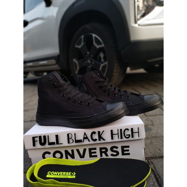 SEPATU CONVERSE_ALLSTAR ALL STAR FULL HITAM PUTIH POLOS BLACK TINGGI