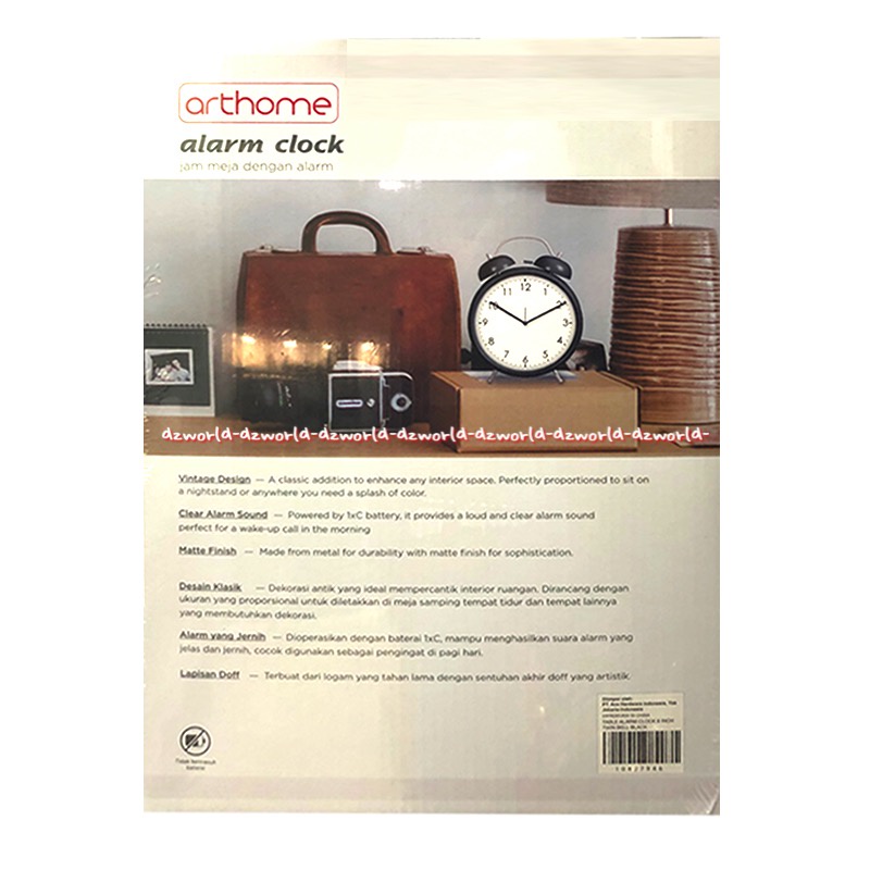 Arthome Alarm Clock Vintage 8inch Design Jam Waker Alarm Model Jadul Lama Beker Weaker Classic Jadul