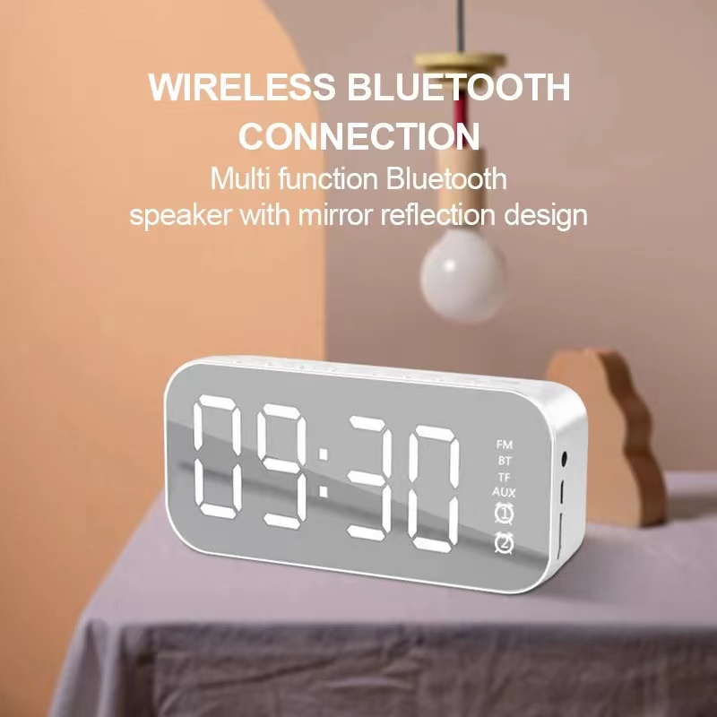 READY - Speaker Bluetooth Stereo Portable  - Radio FM Jam alarm  LED Display