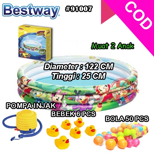 Bestway 91007 Kolam Renang Anak Mickey Mouse Roadster Racer 122 cm