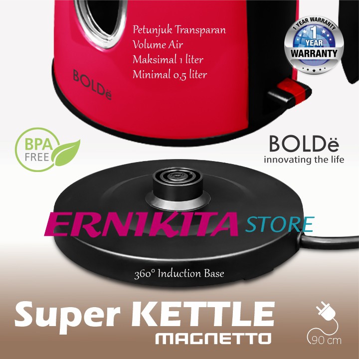 BOLDe SUPER KETTLE MAGNETTO - Premium Teko Listrik Stainless